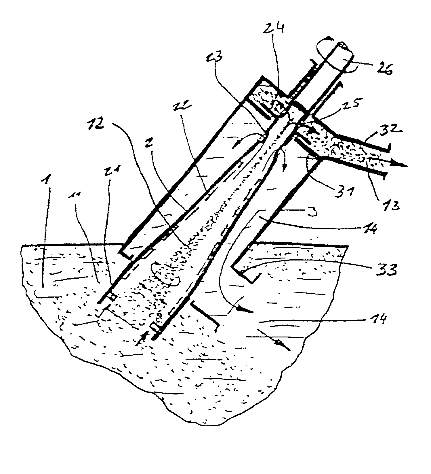 Process and device for precipitating compounds from zinc metal baths by means of a hollow rotary body that can be driven about an axis and is dipped into the molten zinc