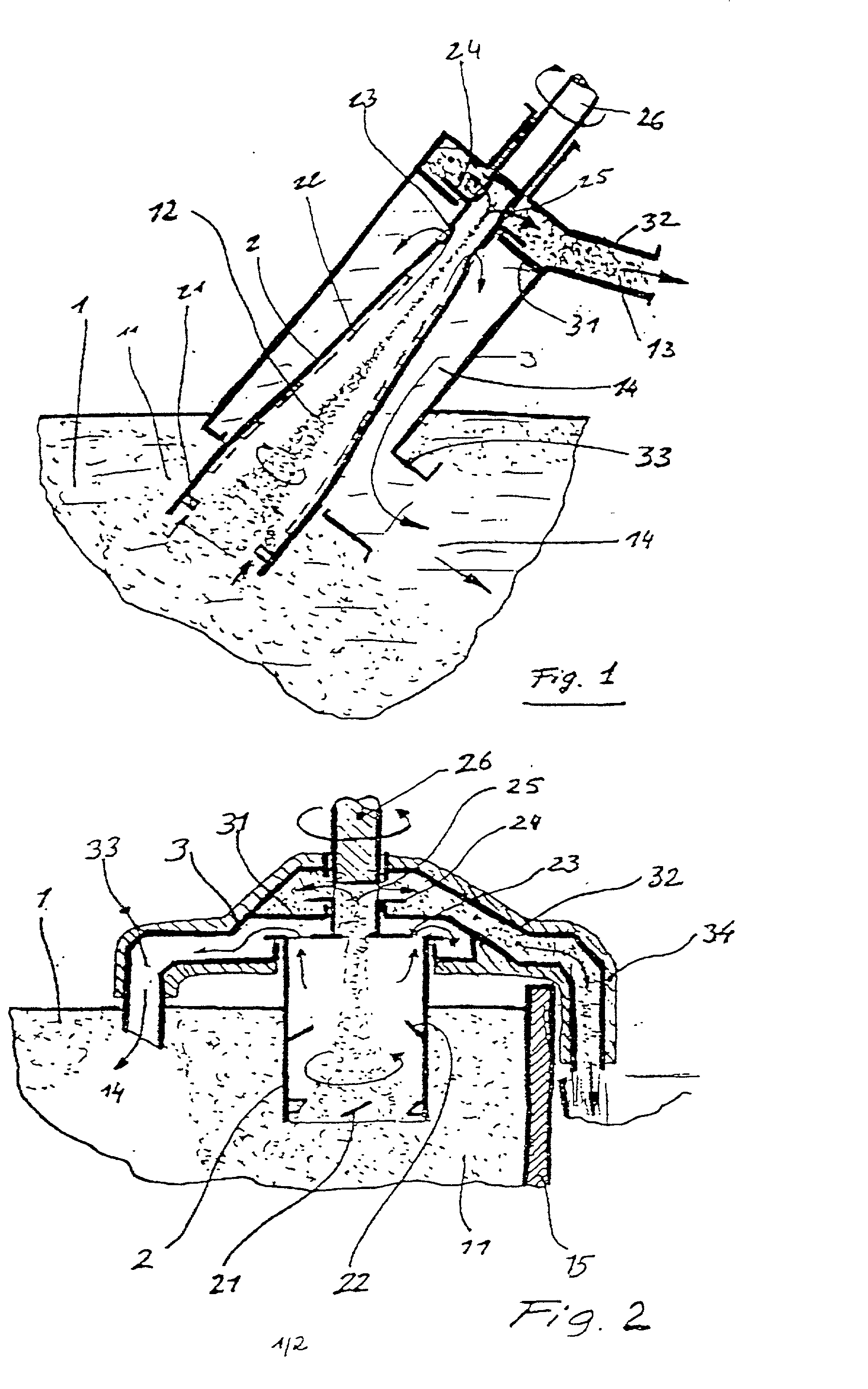 Process and device for precipitating compounds from zinc metal baths by means of a hollow rotary body that can be driven about an axis and is dipped into the molten zinc