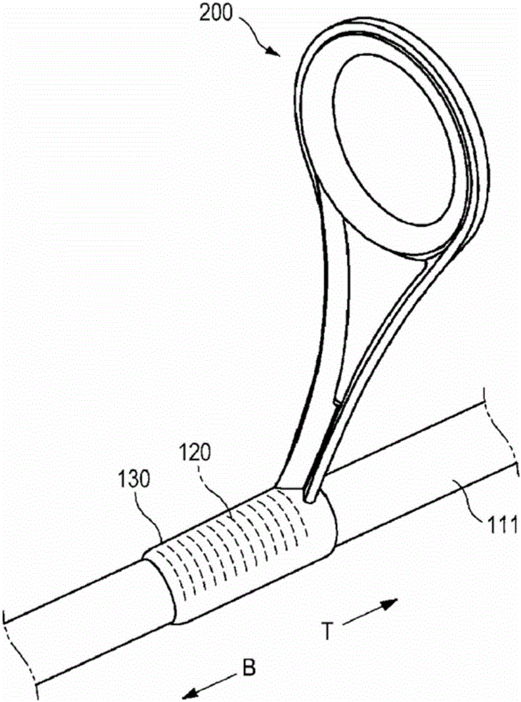 Fishing line guide, method for manufacturing fishing line guide, and fishing rod with fishing line guide