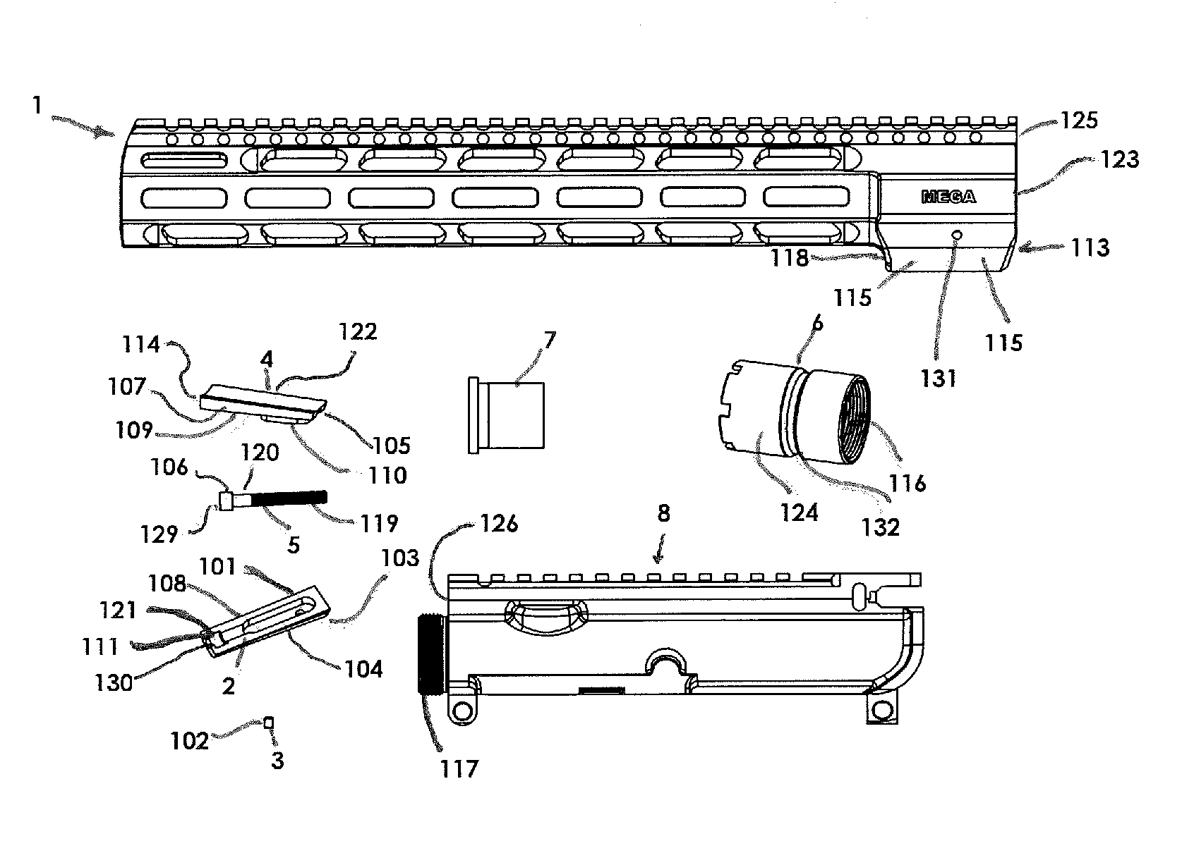 Lock up system for a handguard