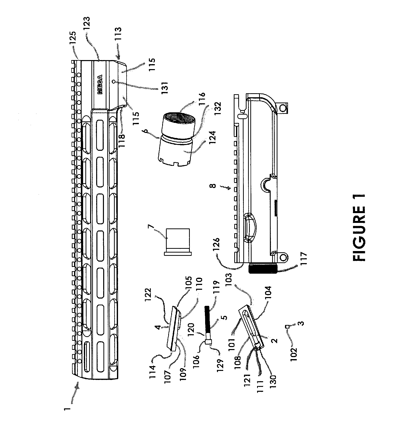 Lock up system for a handguard