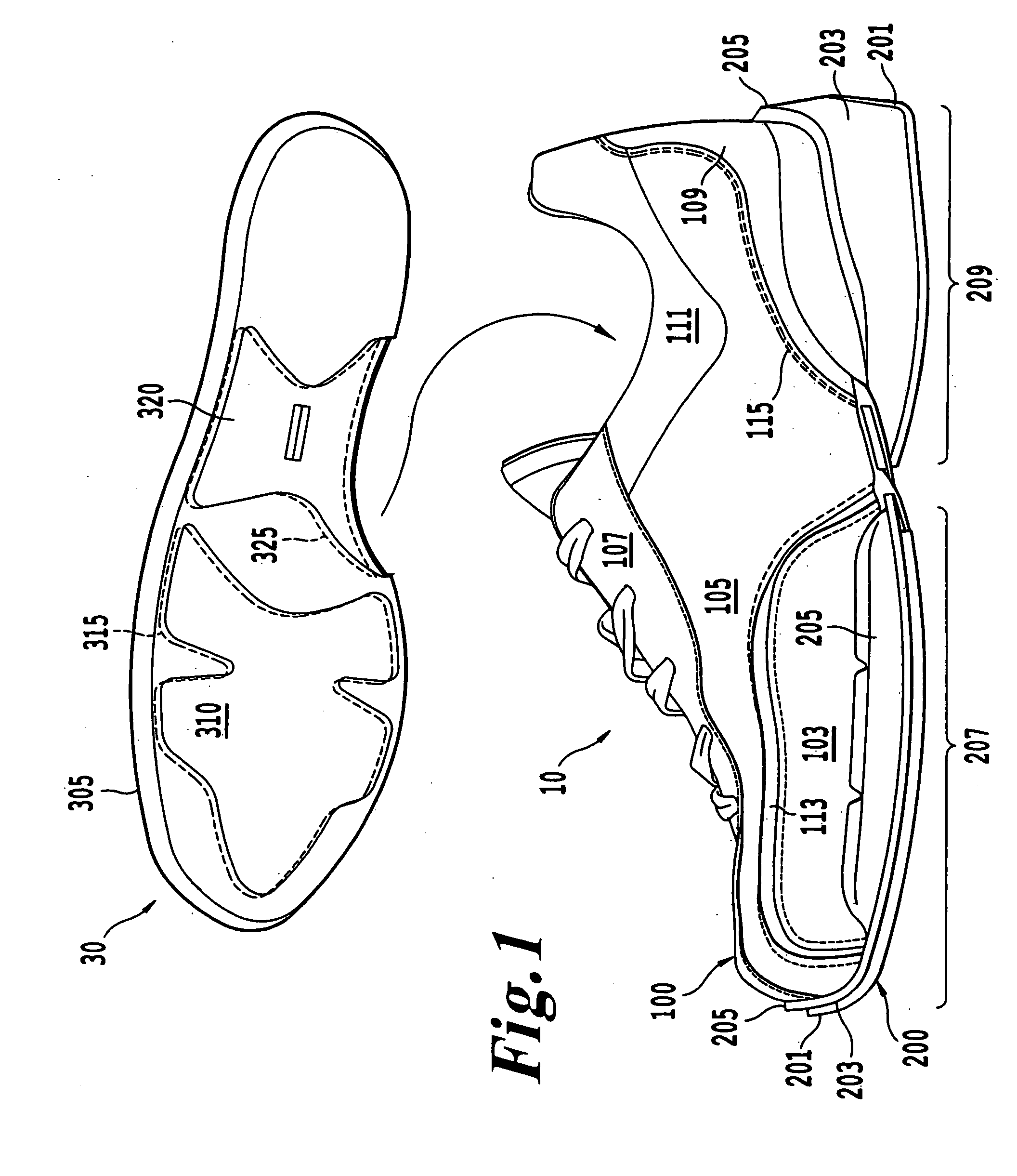 Adaptable shoe having an expandable sole assembly