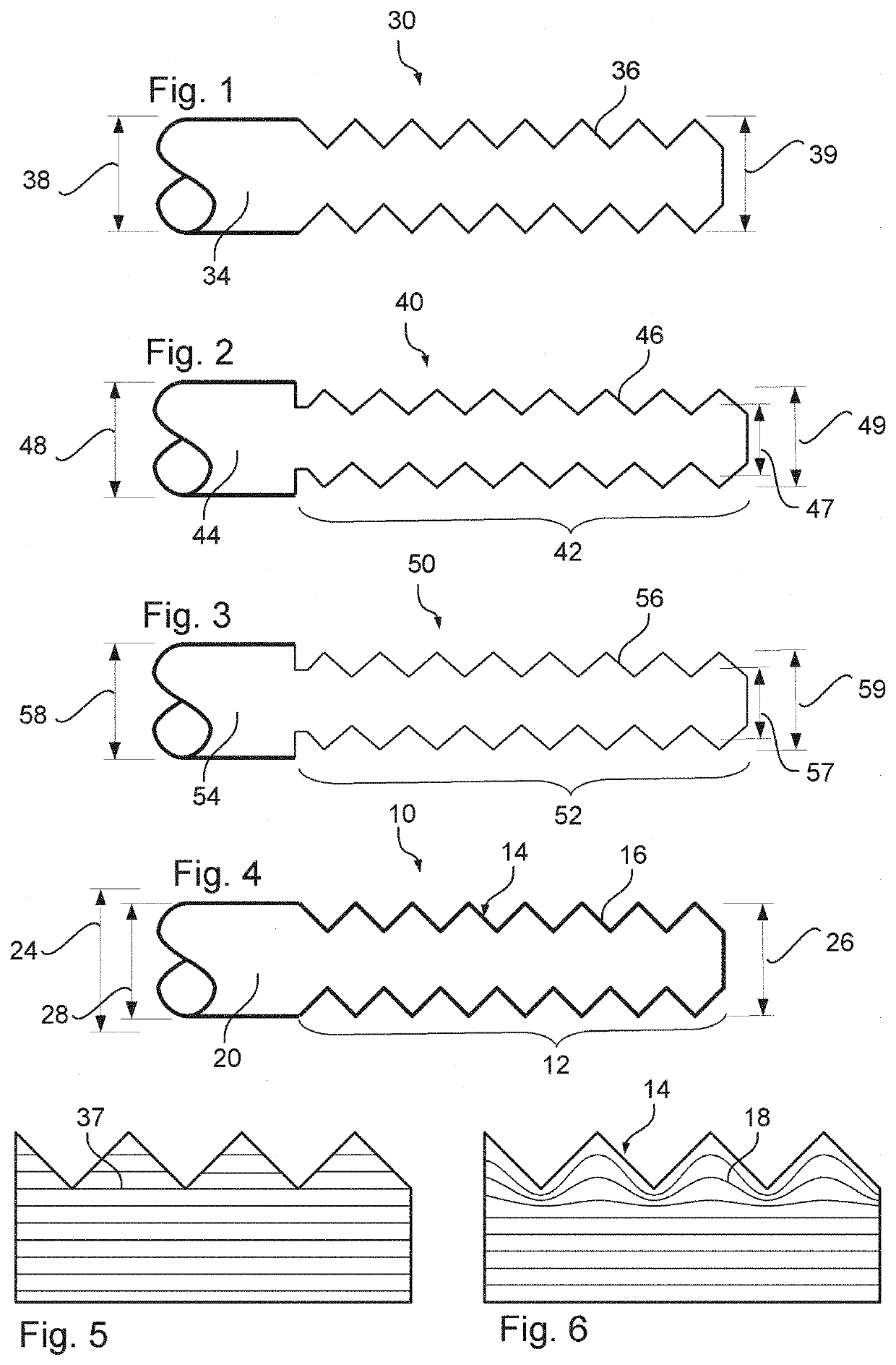 Tension member or compression member having corrosion-resistant thread flanks