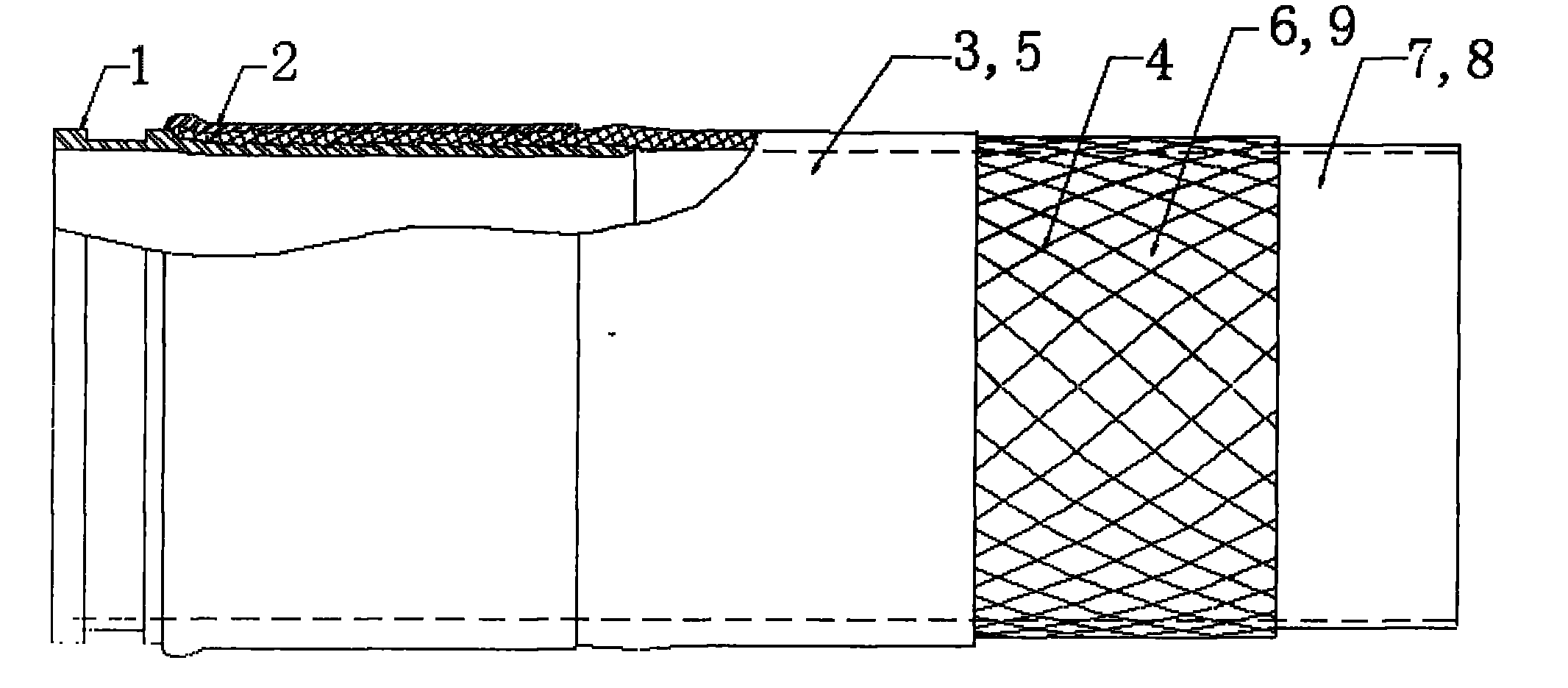 Composite reinforced construction rubber pipe