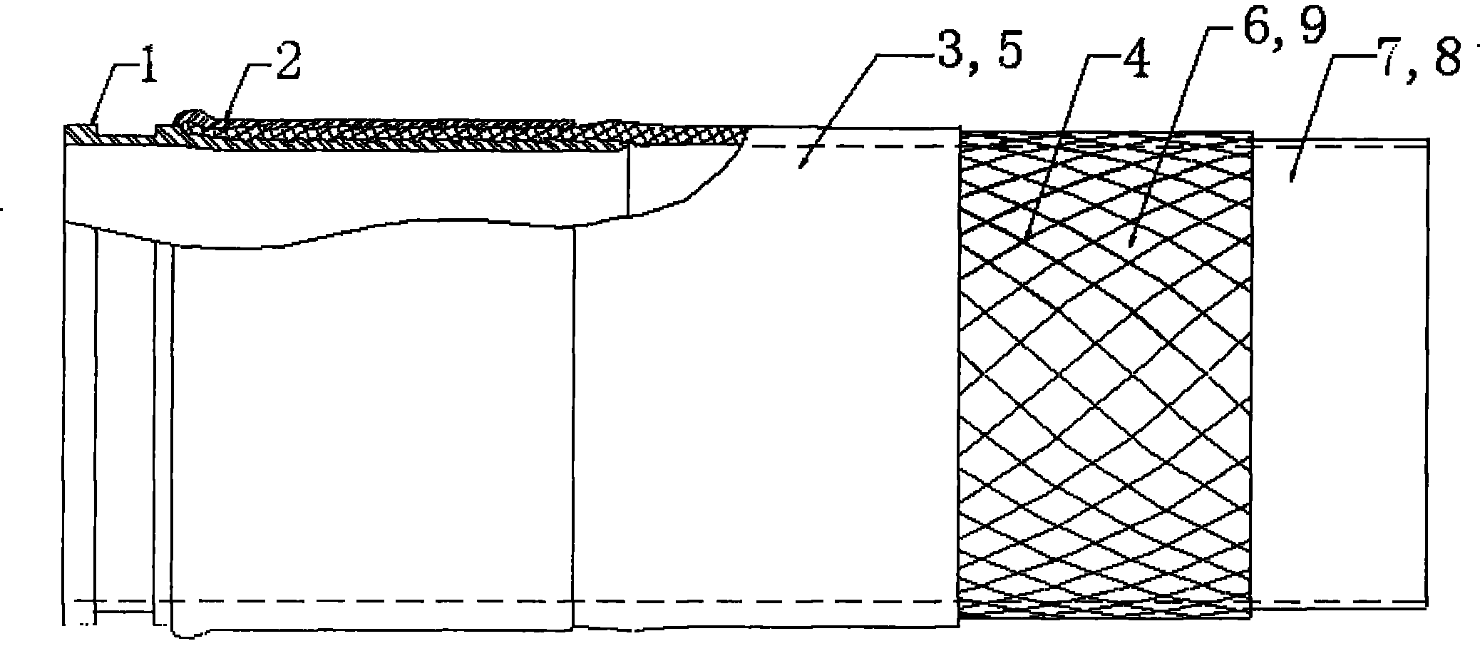 Composite reinforced construction rubber pipe