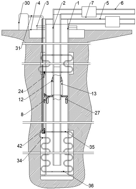 Middle-deep geothermal heat energy conversion device used in winter and summer