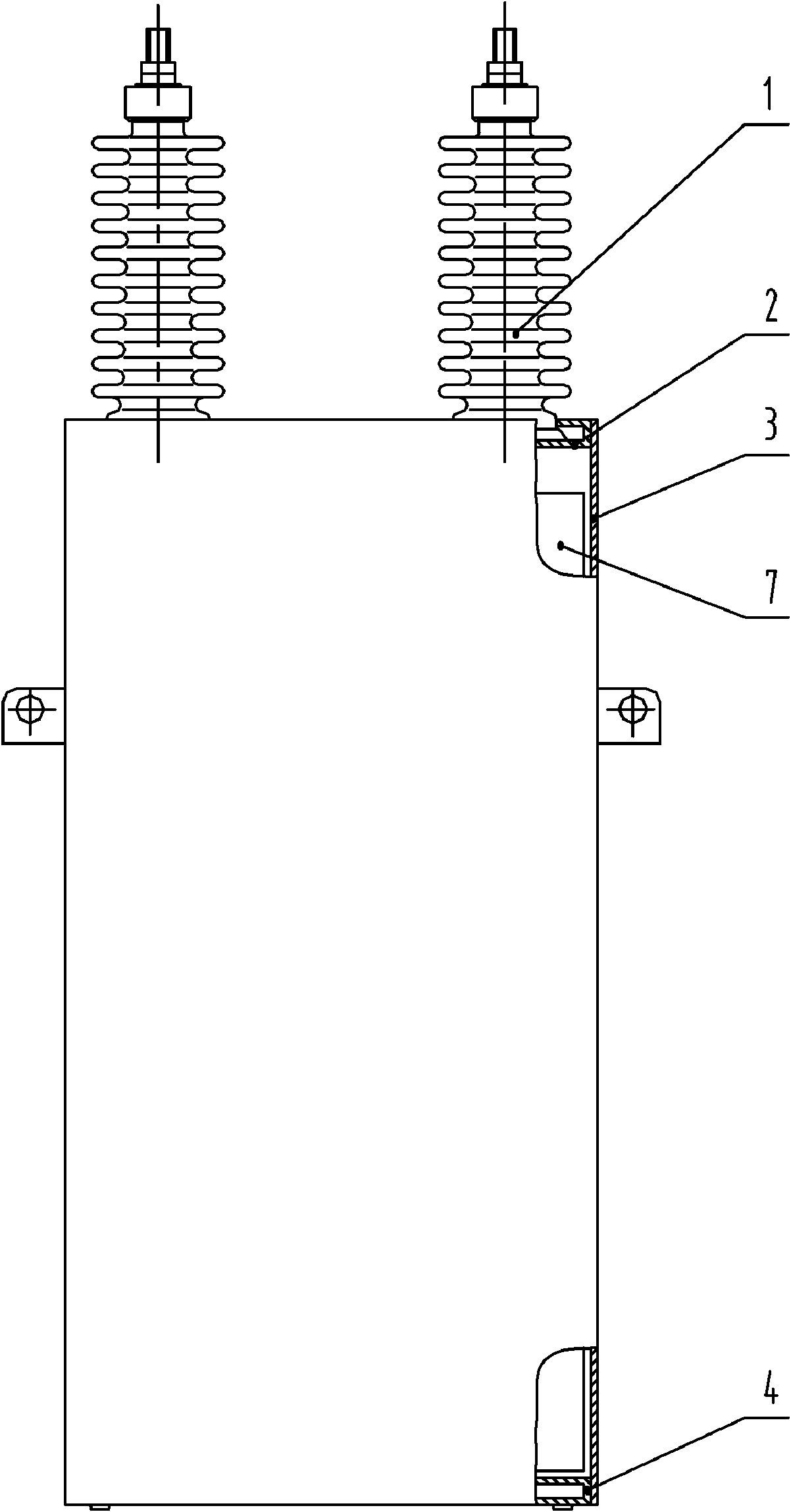 Low-noise high-voltage power capacitor unit