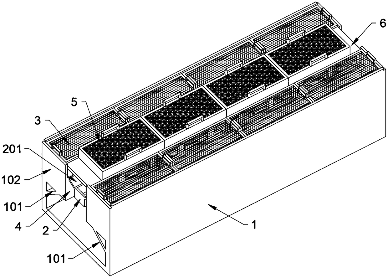 Multifunctional ecological channel applied to water conservancy project building slope