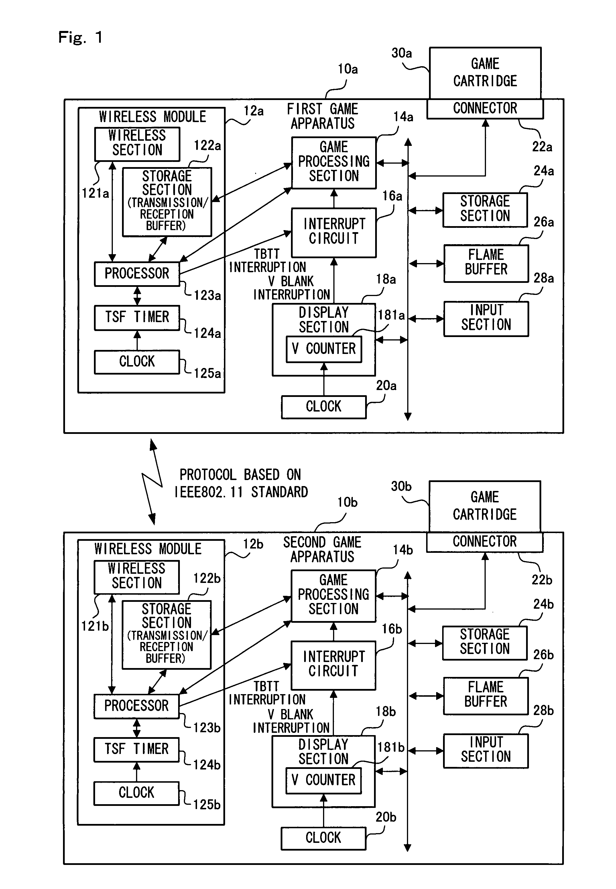 Game apparatus, wireless module and game system