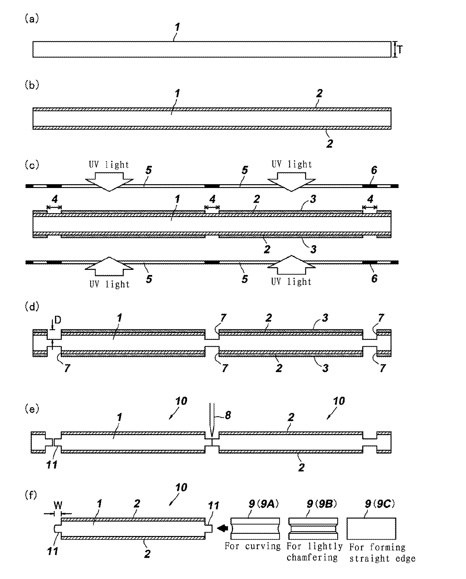 Strengthened glass, touch panel and method of manufacturing strengthened glass