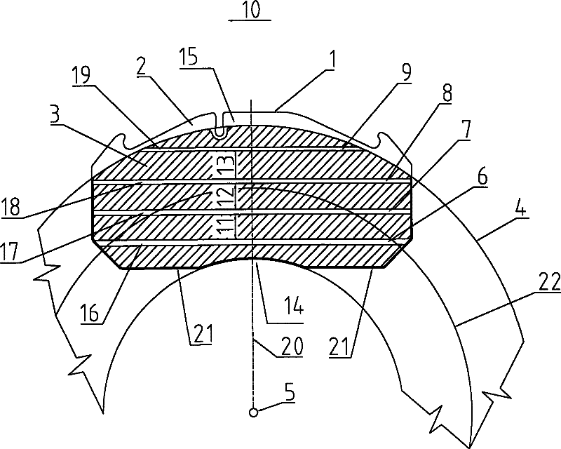 Brake lining for disc brakes