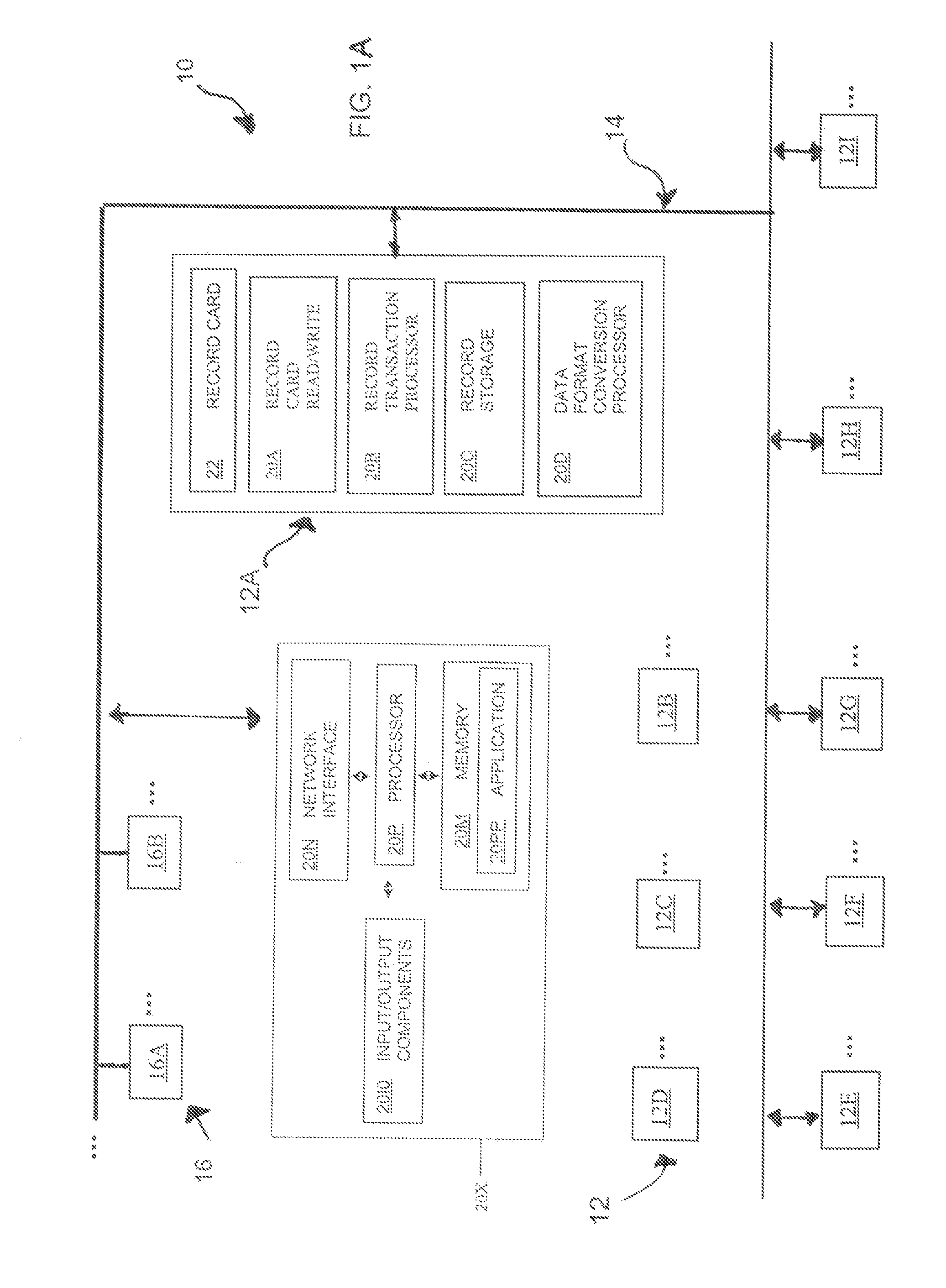 Personal record system with centralized data storage and distributed record generation and access