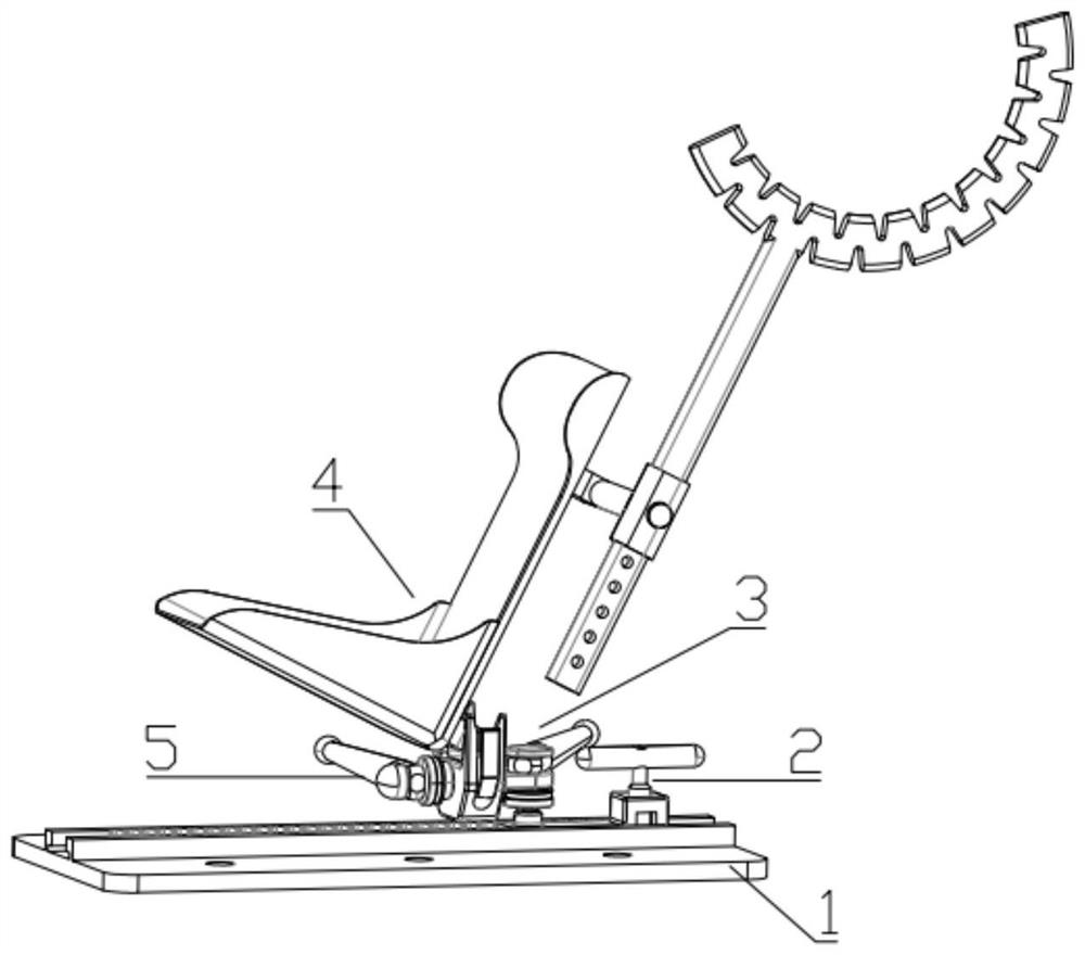 Multi-degree-of-freedom knee joint fixing support in knee joint arthroplasty