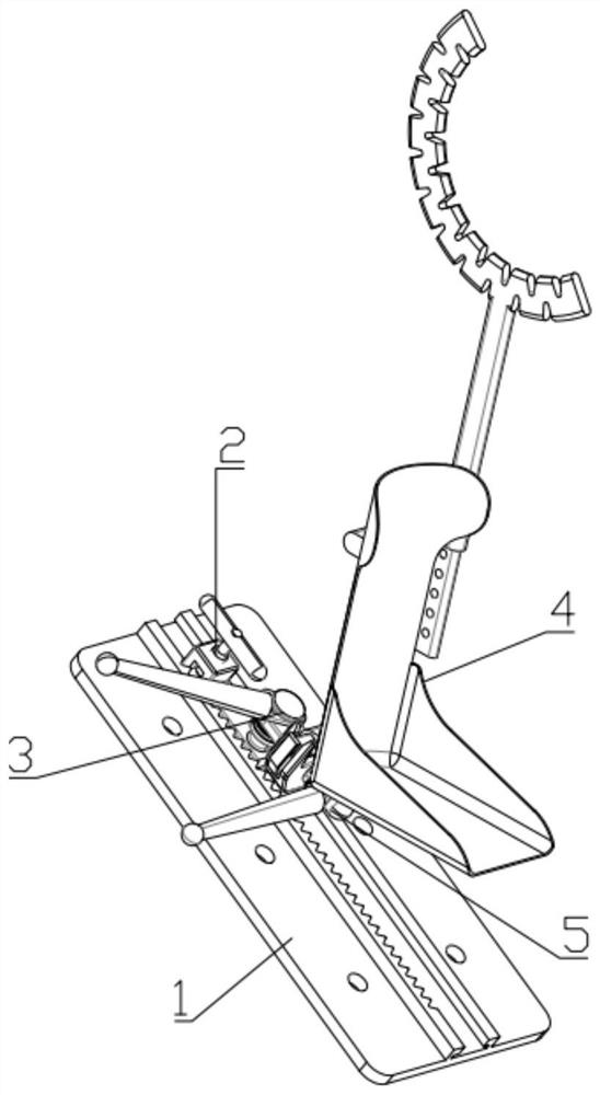 Multi-degree-of-freedom knee joint fixing support in knee joint arthroplasty