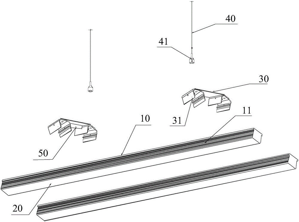 Automatic-induction dual-lamp LED hanging lamp