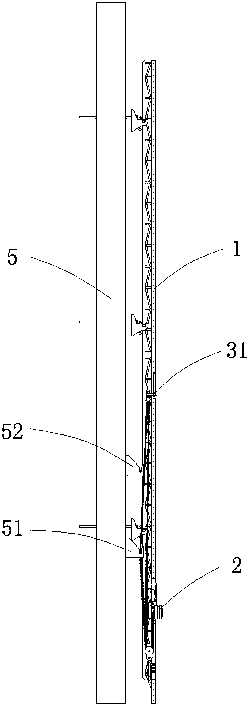 All-steel adhesion type lifting scaffolding positive and negative rotation simultaneous lifting system and method