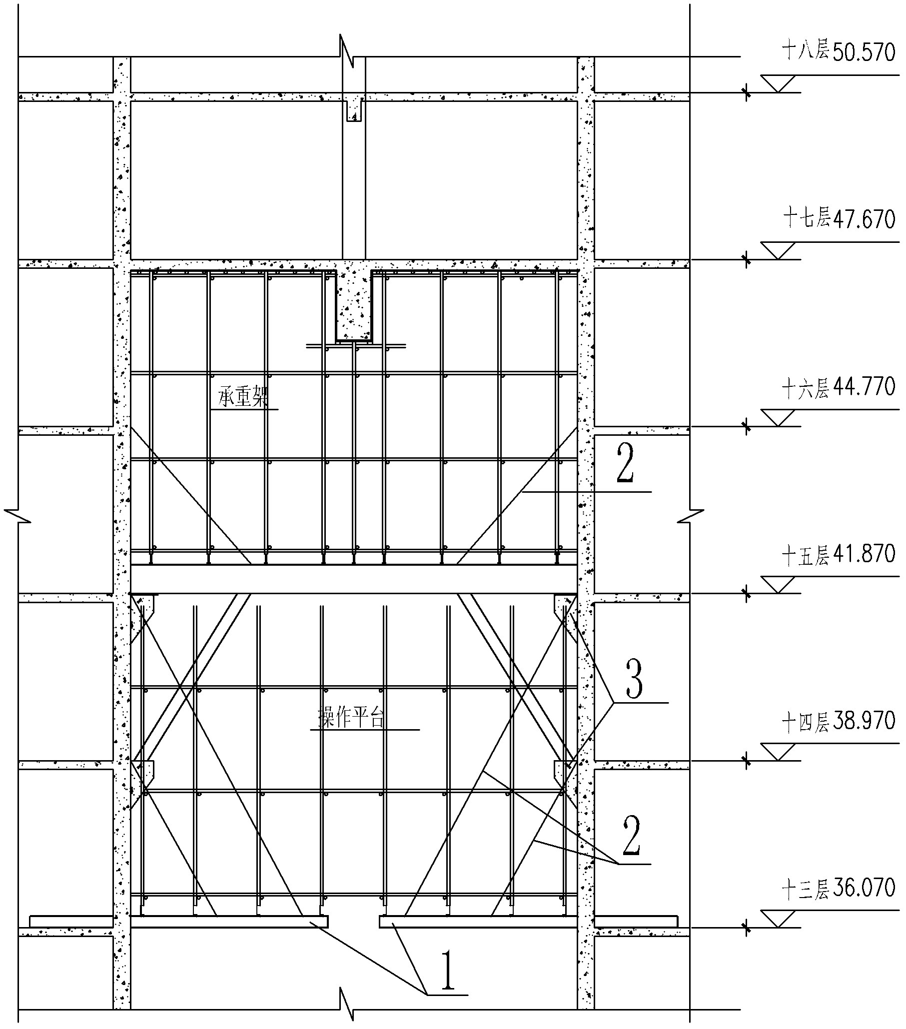 Construction method of bearing frame of corridor structure