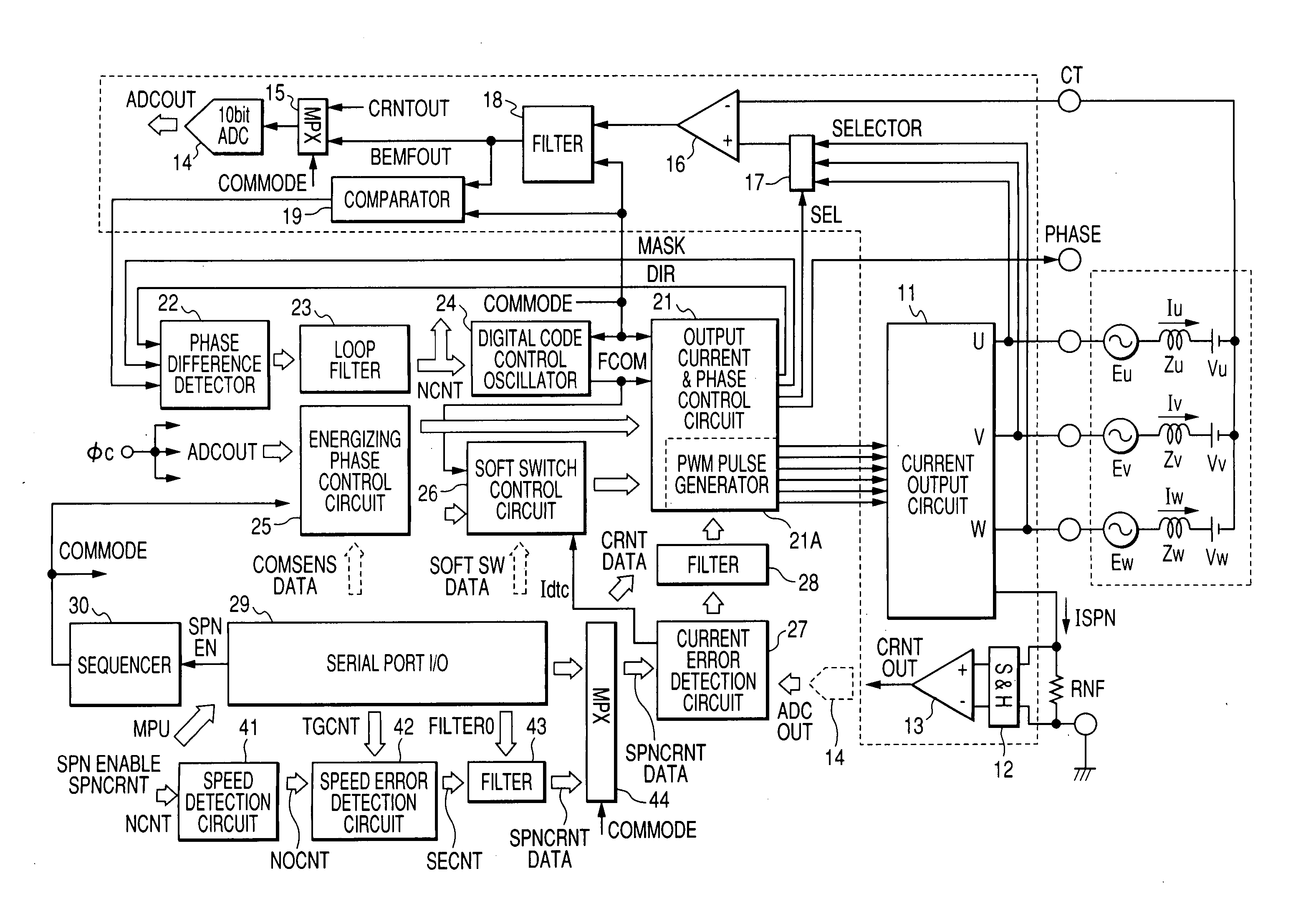 Drive control device of motor and disk rotation system