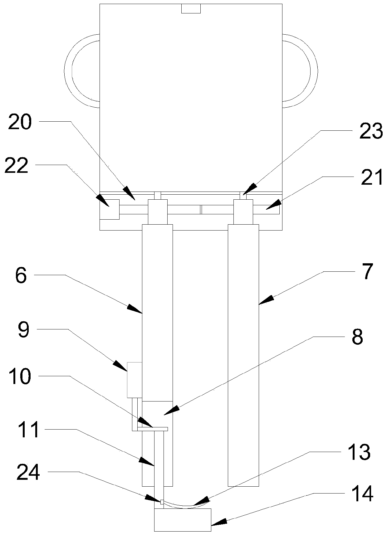 Dividing device for tumor with pedicle on body surface