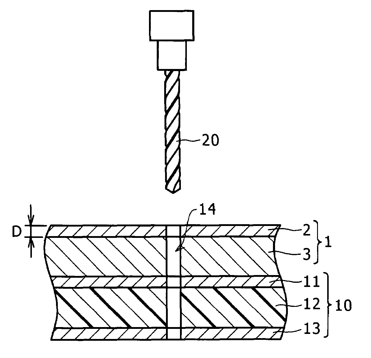 Resin-coated metal plate and method of drilling printed wiring board using the metal plate