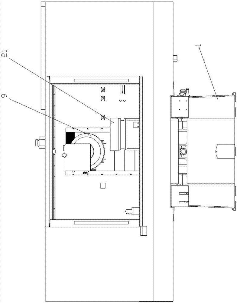 One-clamping type grinding machine for three-sided right-angular workpieces