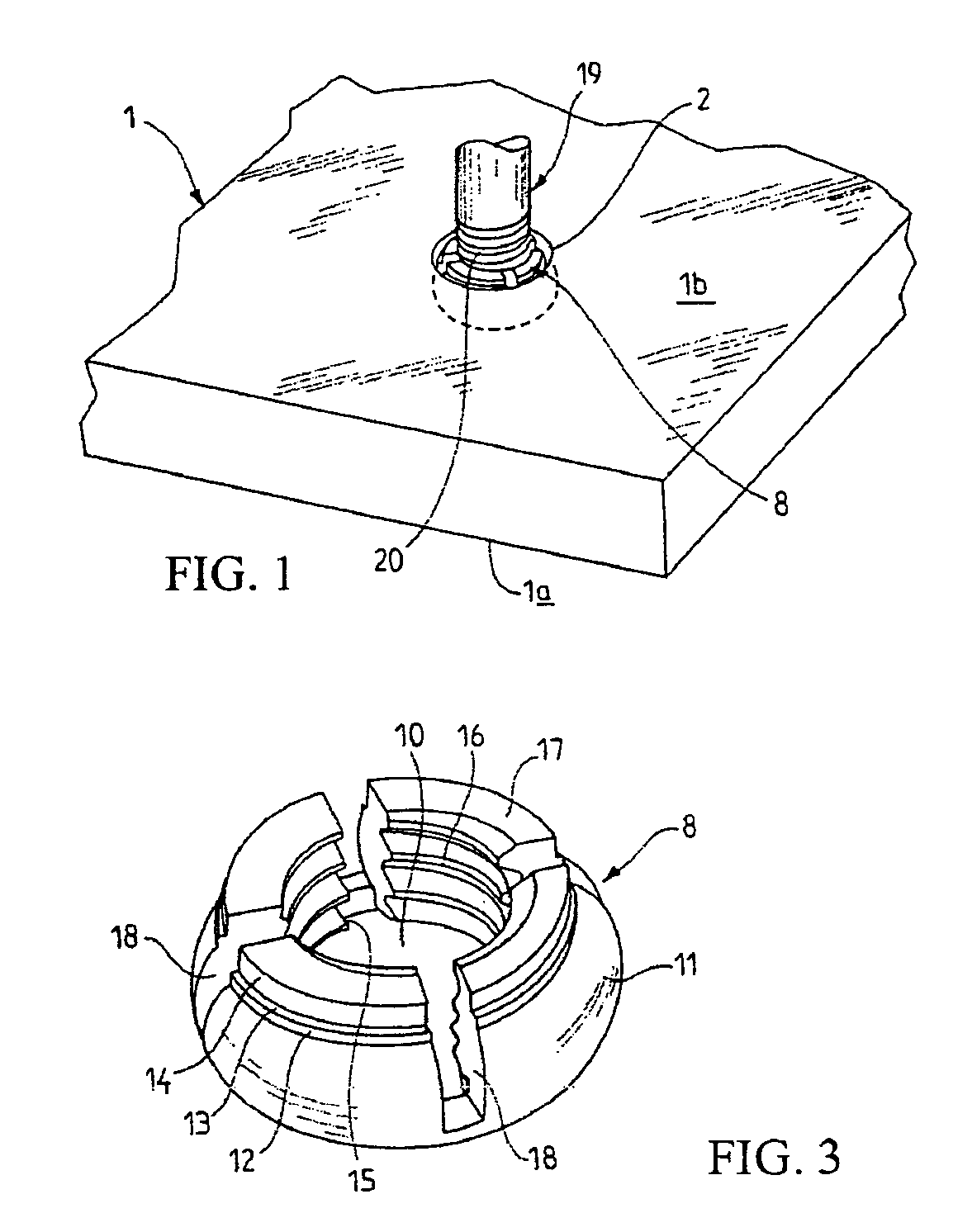 Insert in the form of a threaded bushing, which is designed to equip and fix plates, for example, glass plates, and plates thus equipped