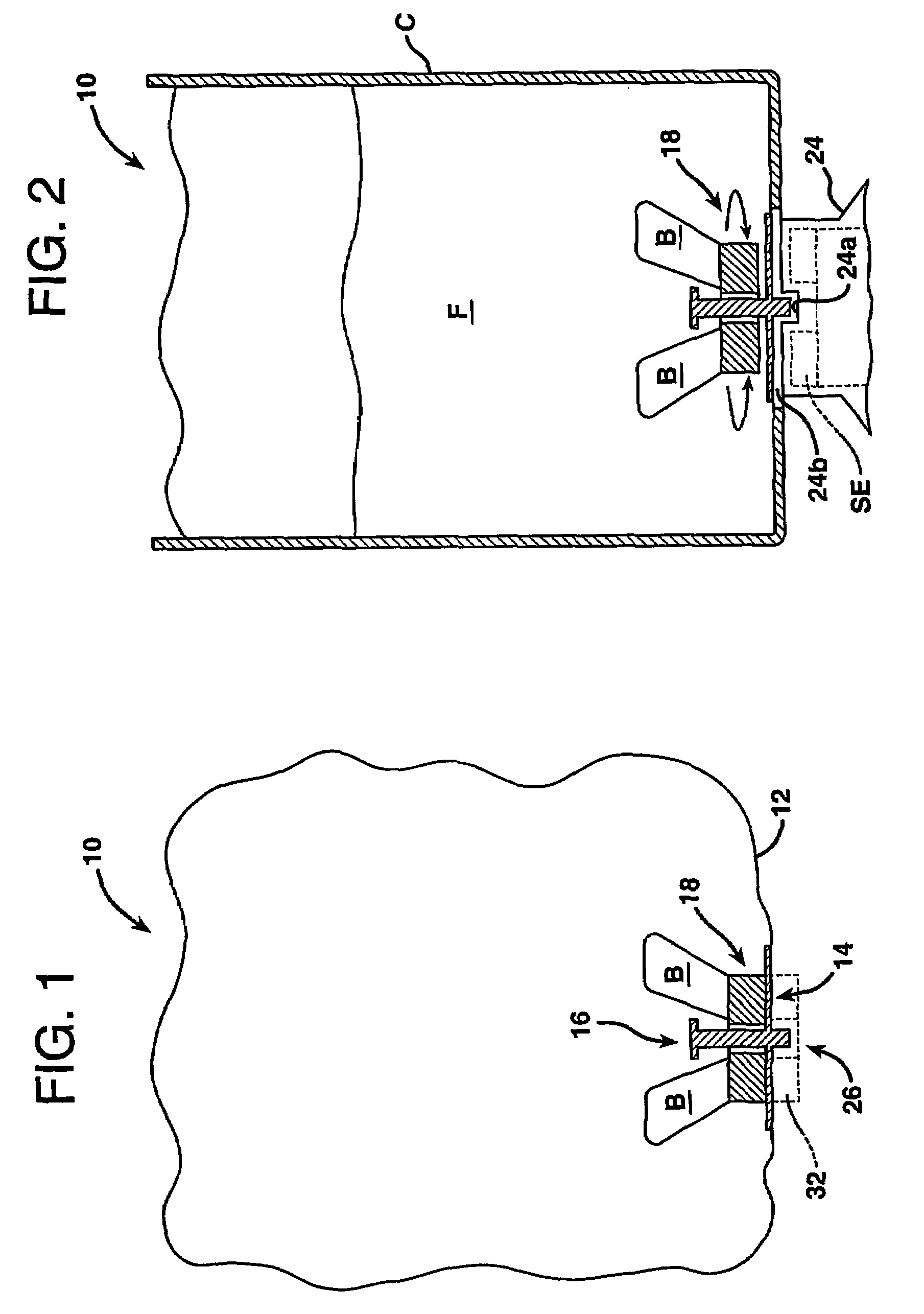 Mixing bag or vessel having a receiver for a fluid-agitating element