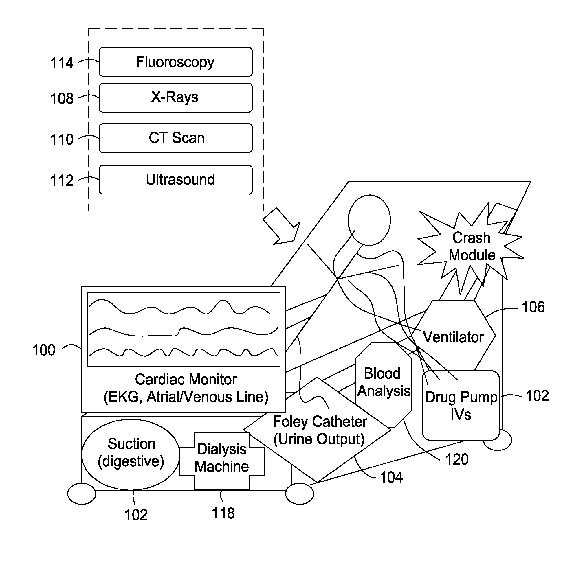 Integrated patient bed system