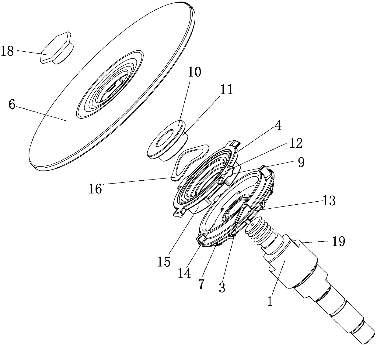 Quick clamp assembling mechanism for grinding wheel