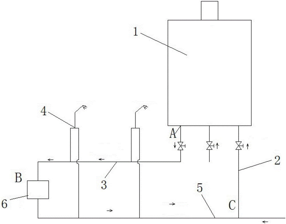 Central hot water circulating system of gas water heater