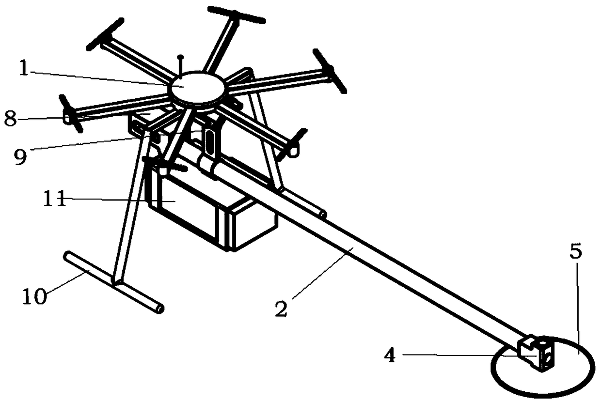 Unmanned-aerial-vehicle airborne tree-barrier clipping device