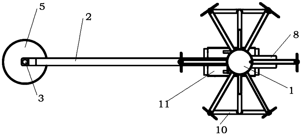 Unmanned-aerial-vehicle airborne tree-barrier clipping device