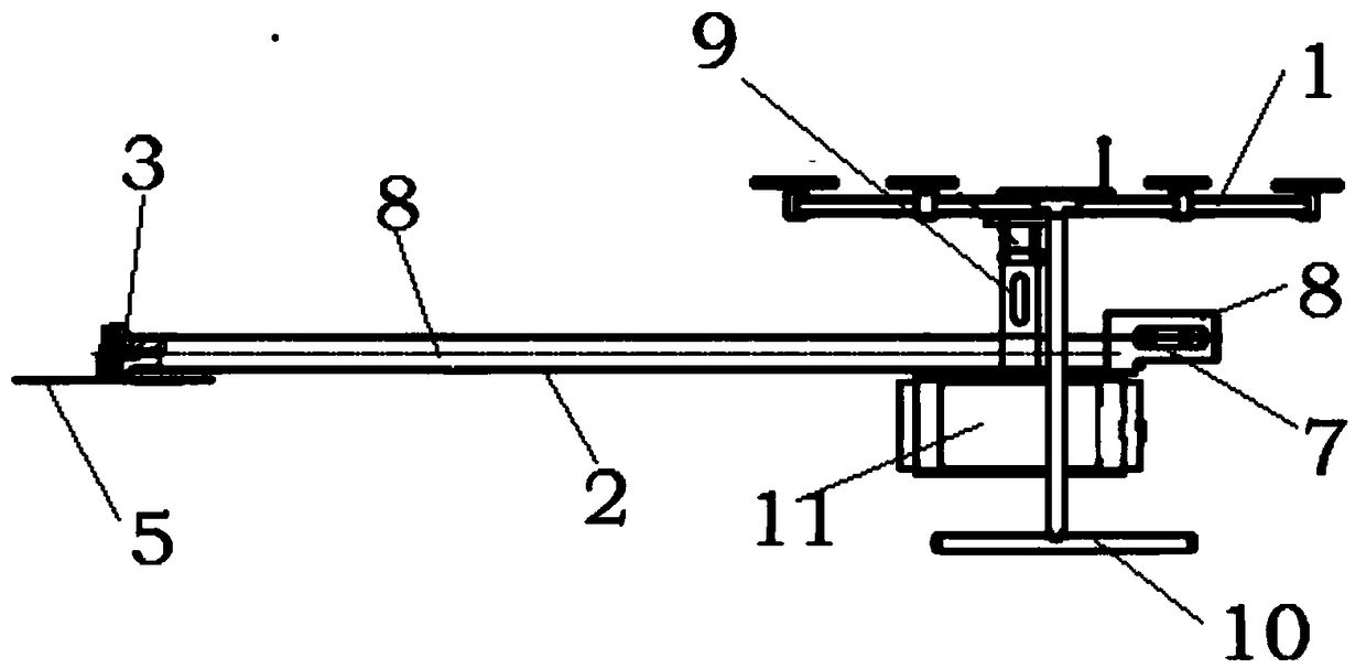 Unmanned-aerial-vehicle airborne tree-barrier clipping device