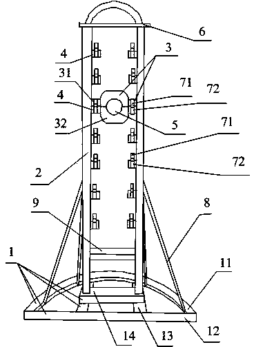 Vertical cable paying-off device