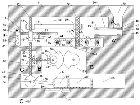 Automatic separating and collecting device for syringe needles and needle cylinders of medical syringes