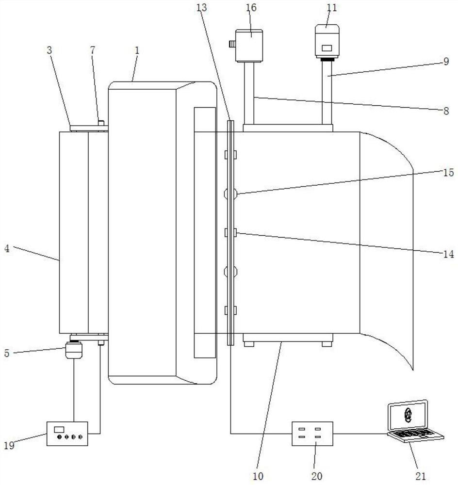 Large-format printing tension control and online detection device