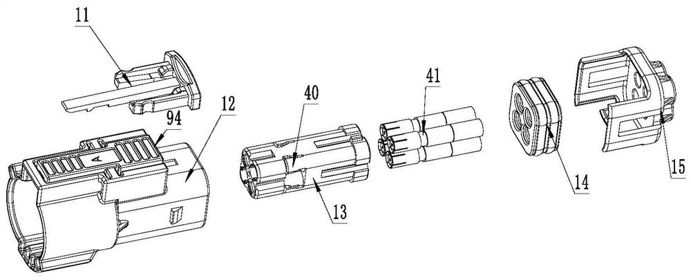 Sealed electric connector for transmitting high-speed radio frequency or differential signals on vehicle