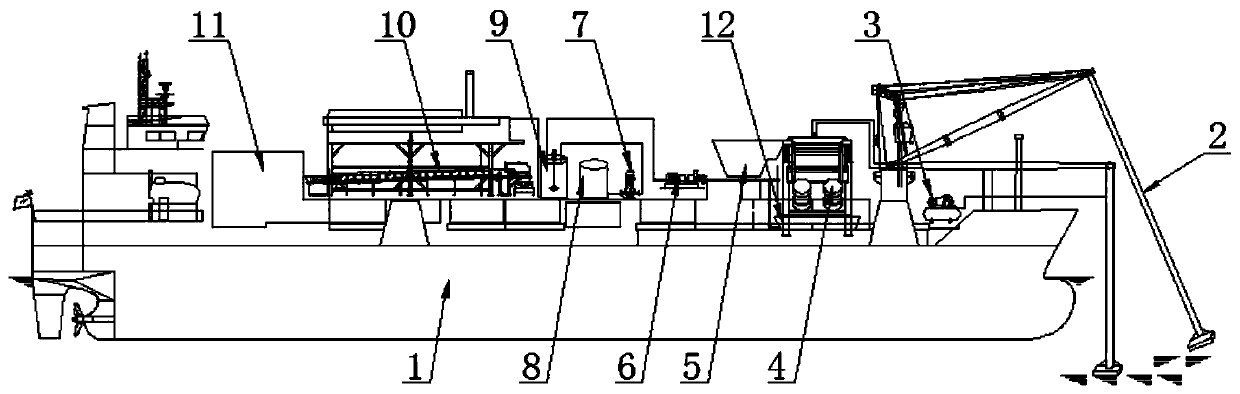 Rake-sucking-type small-size dredging sludge deep dehydration experiment vessel