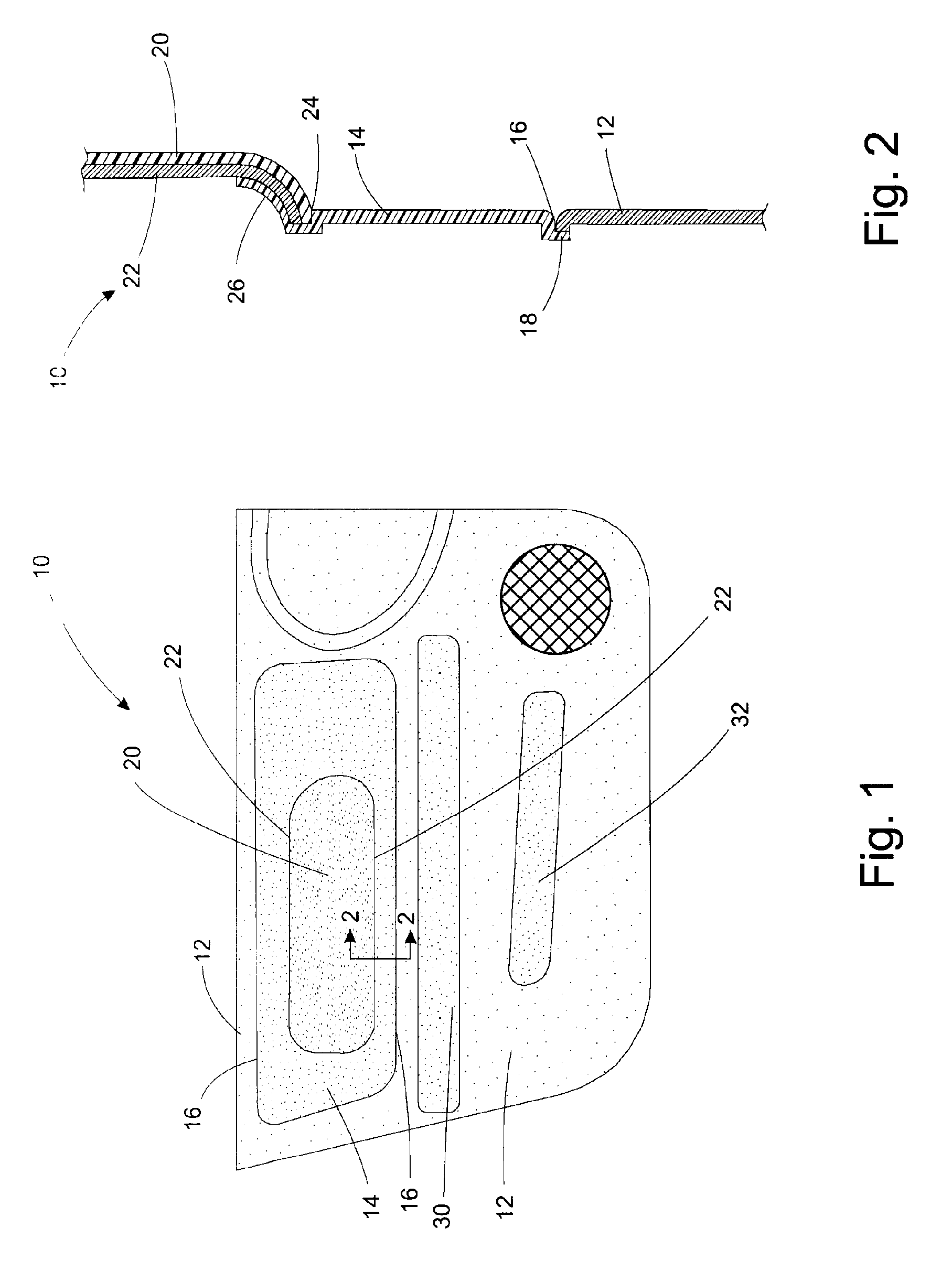 Partially covered two-shot trim panel