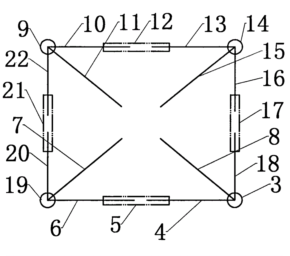 Combined tent support frame unit