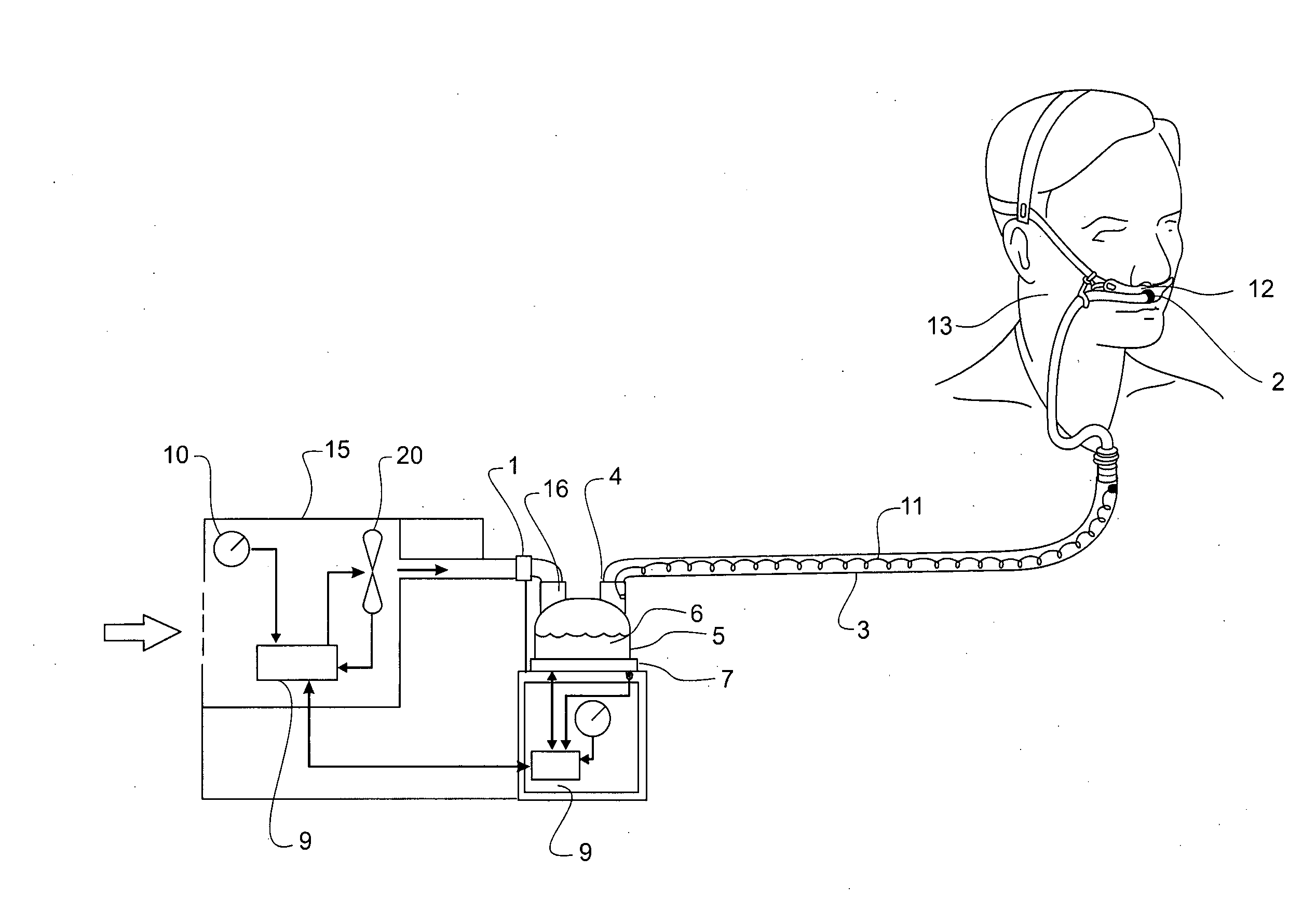 Humidification apparatus having RFID tag sensor at patient end of gas pathway