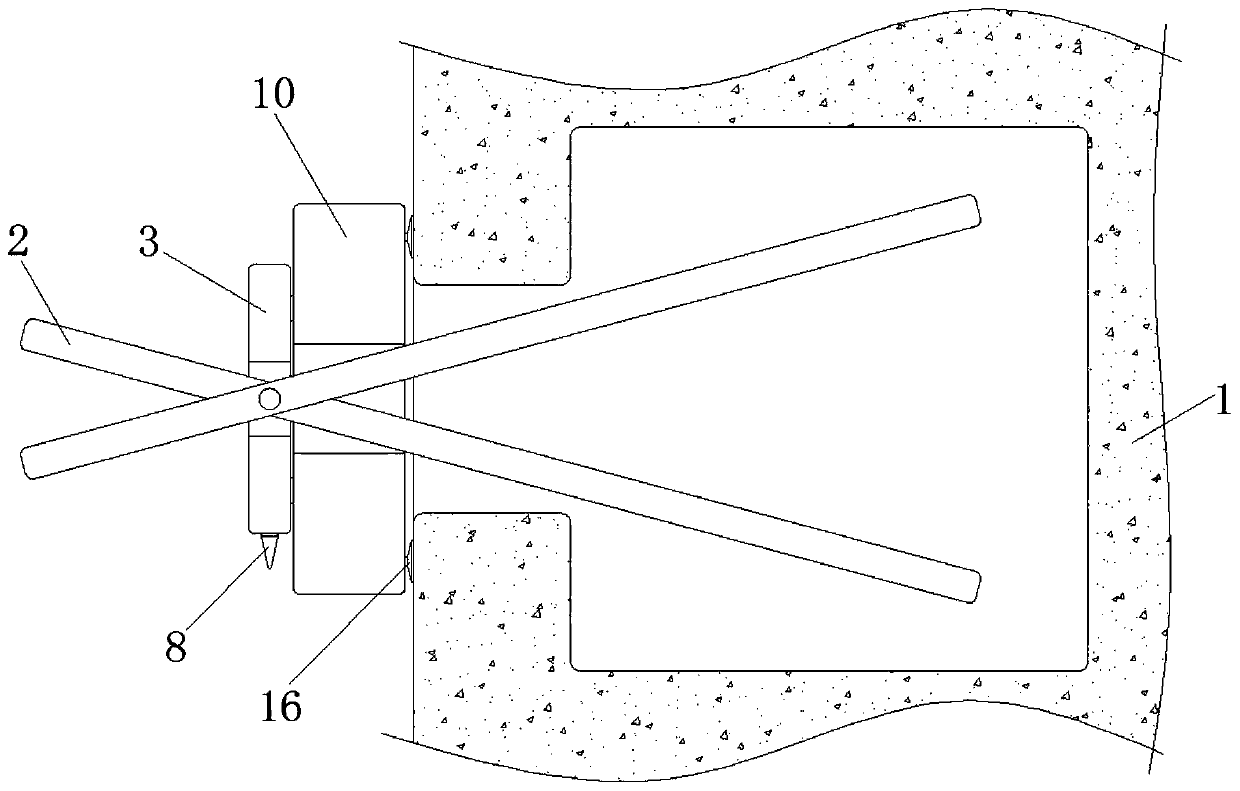 Measuring caliper used for buildings capable of measuring multiple angle step hole diameters