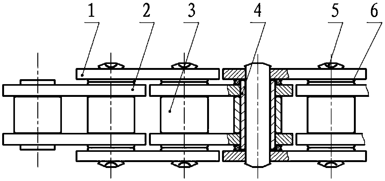 Light-weight X-ring oil seal chain of large-displacement locomotive