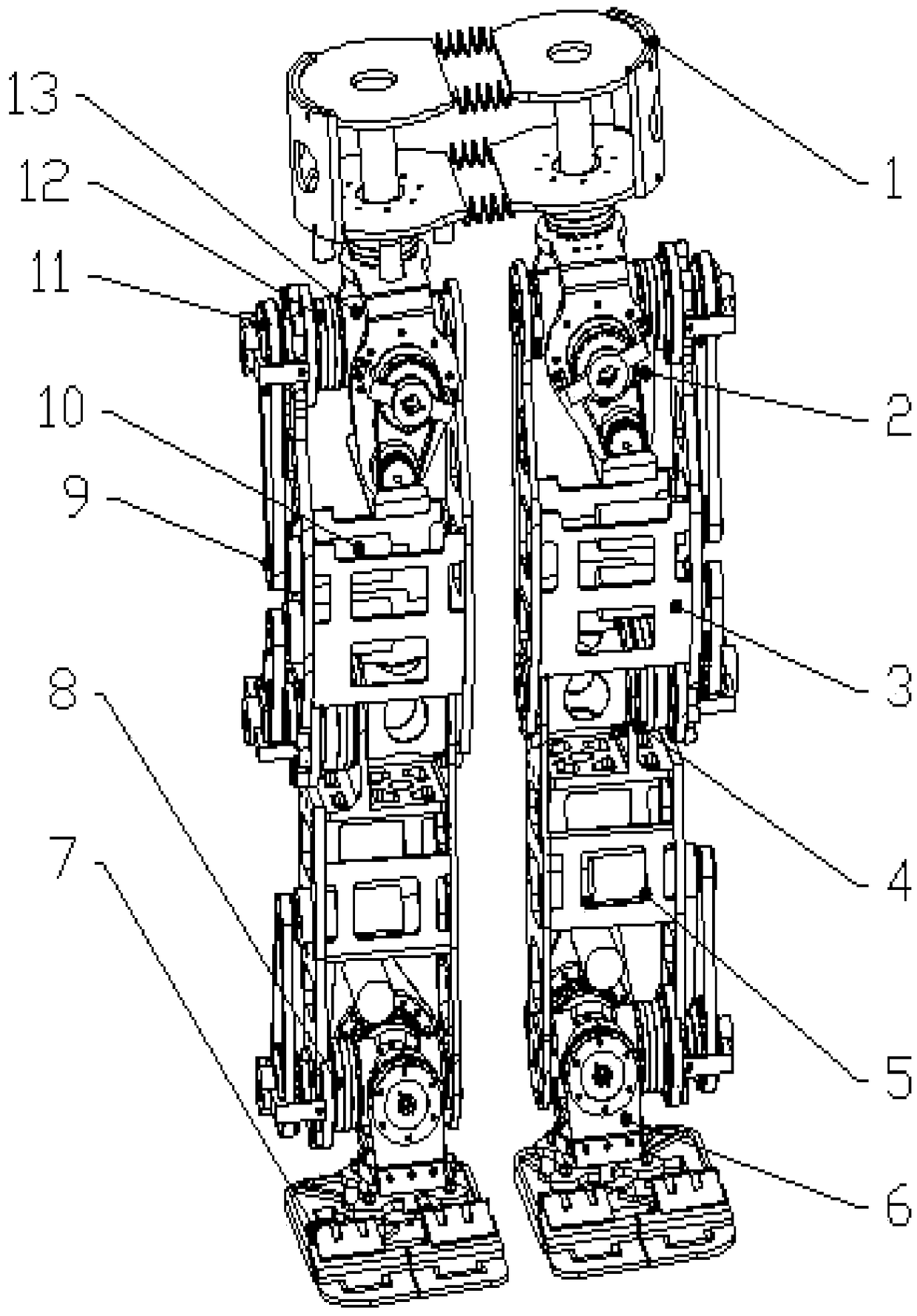 Humanoid robot walking device