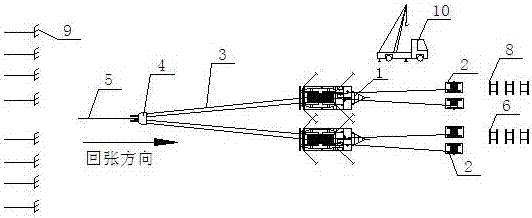 Replacement method of long-distance multi-split wire