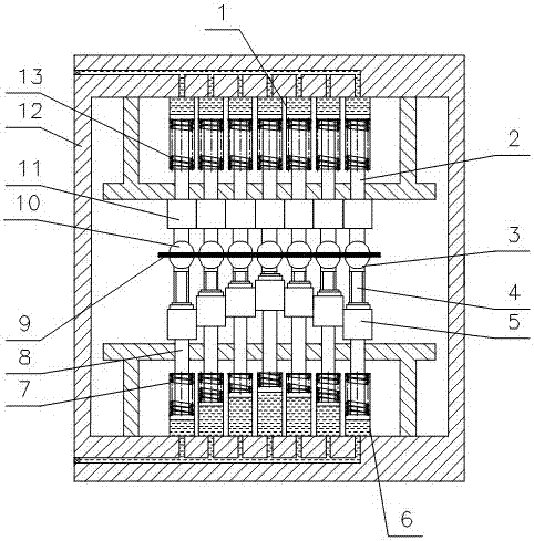 Sheet metal multi-point progressive forming device