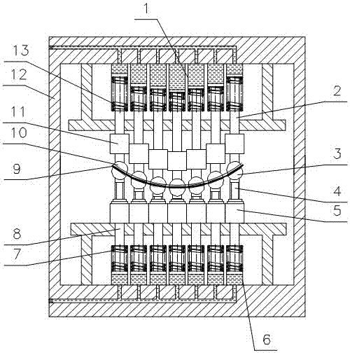 Sheet metal multi-point progressive forming device