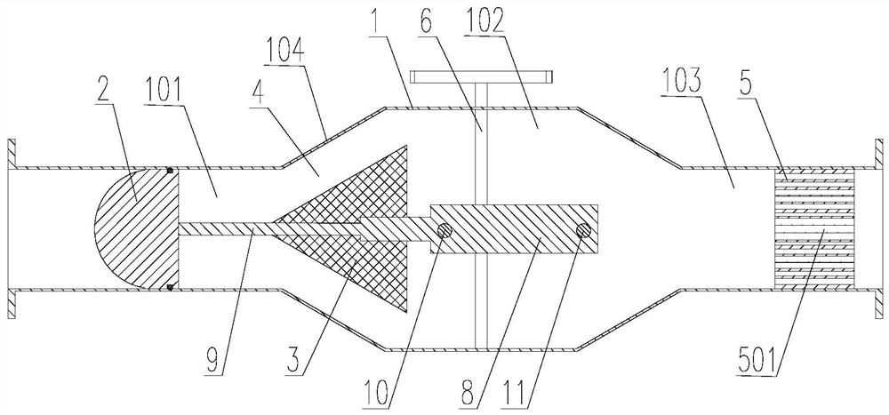 Noise reduction and rectification flow regulating valve for pipeline natural gas