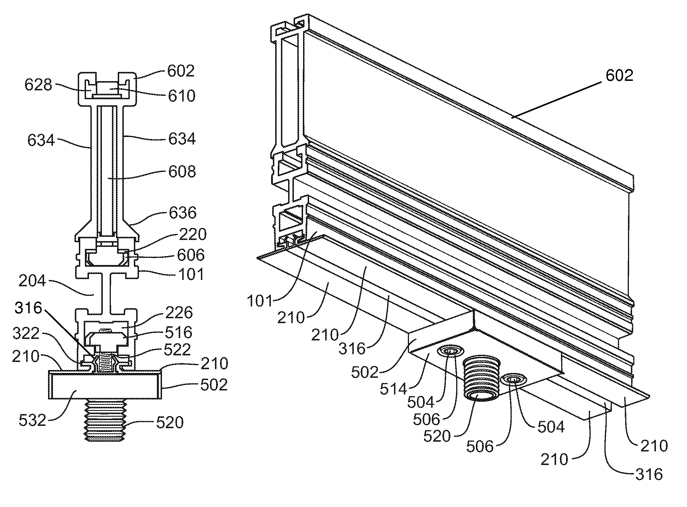 Extruded aluminum bottom-load ceiling