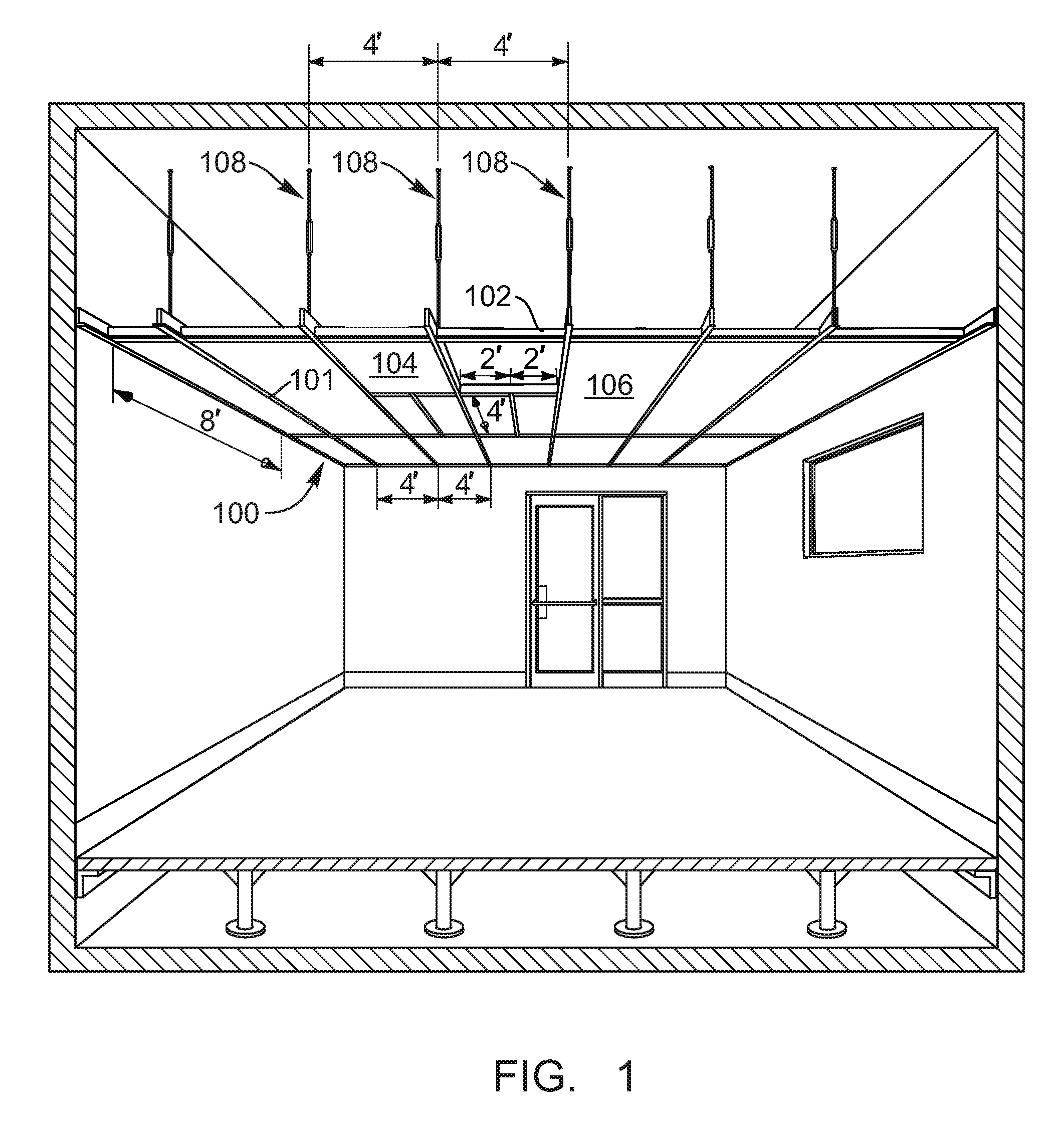 Extruded aluminum bottom-load ceiling